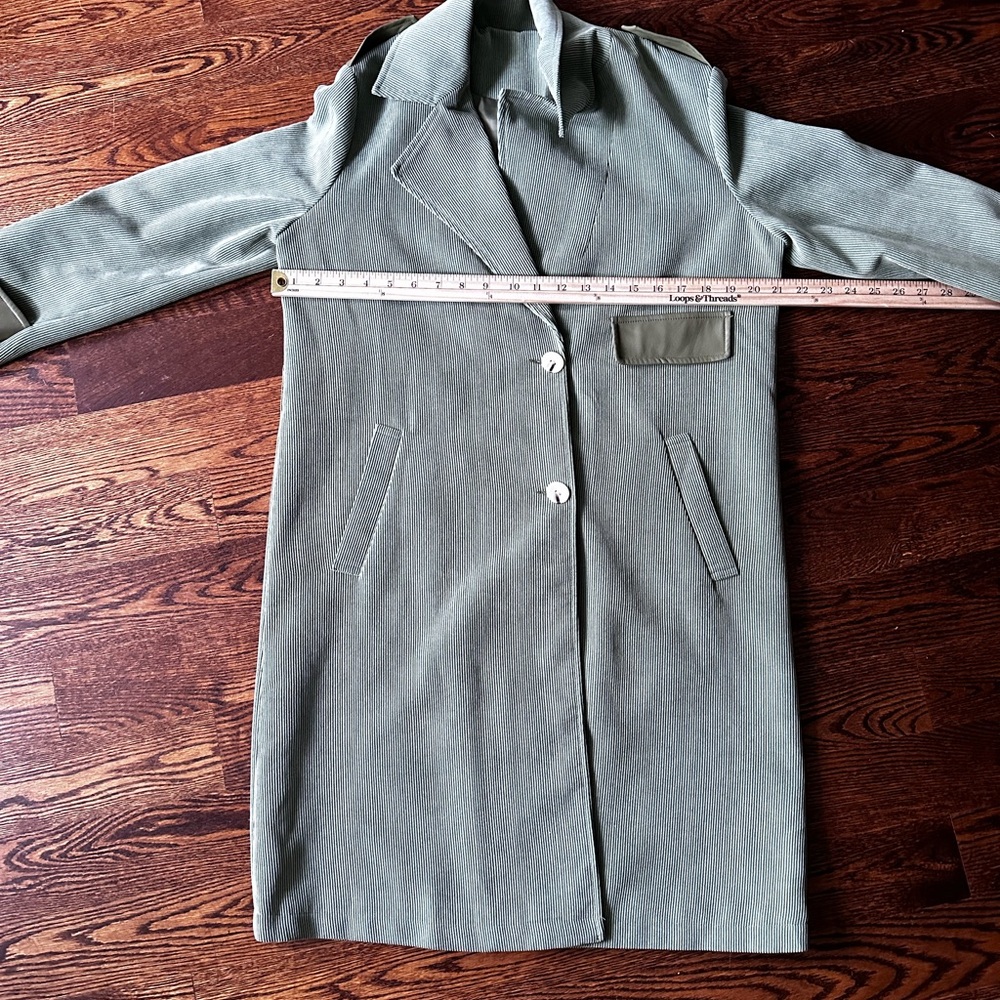 Women's Corduroy Lined Green Jacket - Picture 7 of 12